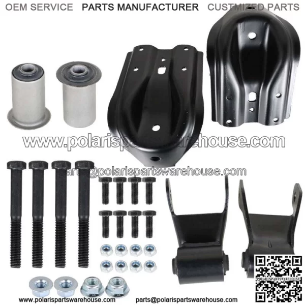 For 1988-1997 Chevy GMC K2500 Rearward Leaf Spring Shackle & Bracket Hanger Set