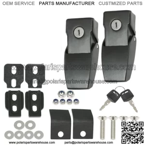 Hood Lock Catch Latches Kit for 2007-2023 Jeep Wrangler JK JKU JL JLU JT