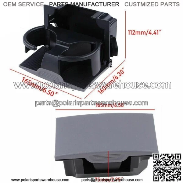 96965-ZS00A For Nissan Frontier Xterra 05-18 Gray Rear Center Console Cup Holder - Image 2