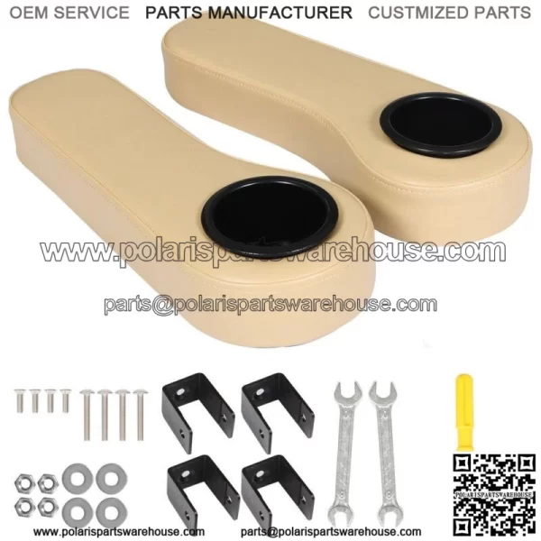 Golf Cart Armrest with Cup Holder Fits For EZGO Club Car Yamaha Black/Beige/Gray - Image 3