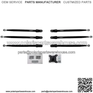 Heavy Duty Round Tube Rear Radius Arms/Rods for Can-Am Maverick X3 64" Turbo/X RC/X MR/X DS/MAX (See Fitment Below) - Complete 6 Rod Kit - Black
