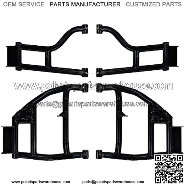 Heavy Duty High Clearance Rear A-Arms with 1.5" Offset for Honda Pioneer 1000/1000-5 (2016+) - New UHMW Bushings Included!