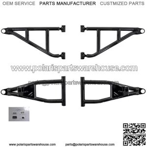 High Clearance 2" Forward Offset A-Arms/Control Arm for Polaris Ranger XP 900 (2013-2019) - Stronger Than OEM! - Black