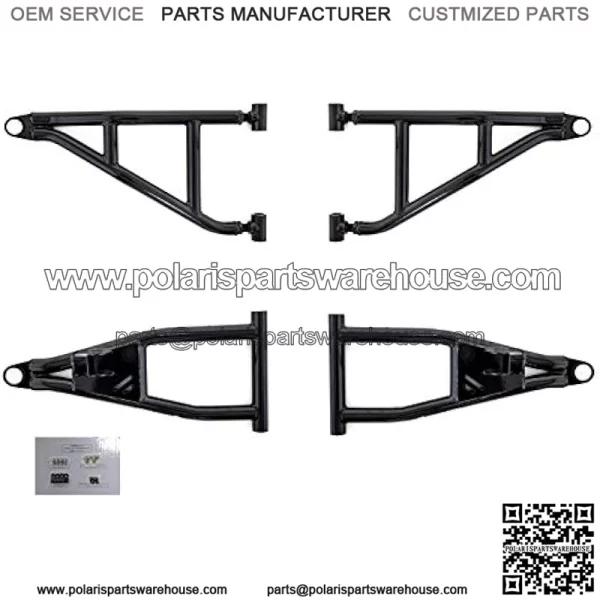 High Clearance 2" Forward Offset A-Arms/Control Arm for Polaris Ranger XP 900 (2013-2019) - Stronger Than OEM! - Black