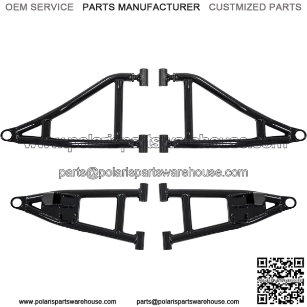 Heavy Duty Arched 1.5" Forward Offset A-Arms/Control Arm for Polaris Ranger Full Size XP 1000 (2018-2020) - Black - Room for Larger Tires!