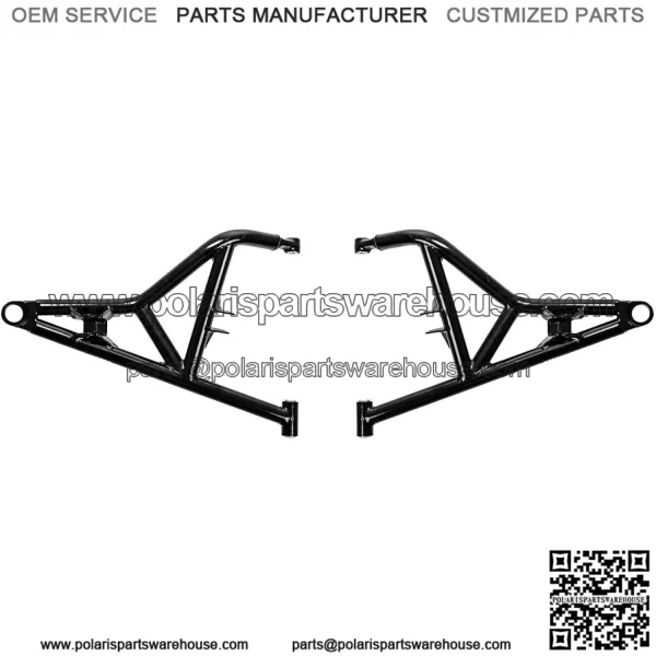 Heavy Duty High Clearance Upper Front A-Arms for 2016-2021 Polaris RZR XP Turbo/XP 4 Turbo - Black - Includes 2 Upper A Arms - Non-Adjustable