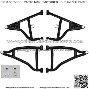 Heavy Duty High A-Arms for Polaris RZR S 1000 (2016) - 1.5" Offset - Black