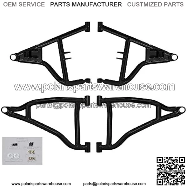 Heavy Duty High A-Arms for Polaris RZR S 1000 (2016) - 1.5" Offset - Black