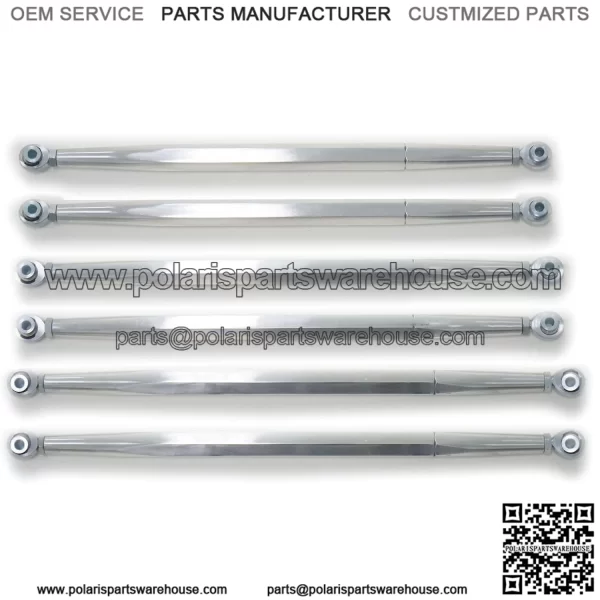 Heavy Duty Aluminum Rear Radius Arms/Rods for Can-Am 72" Body Maverick X3 72" Turbo/X RC/X MR/X RS/MAX (2017+) - Complete 6 Rod Kit