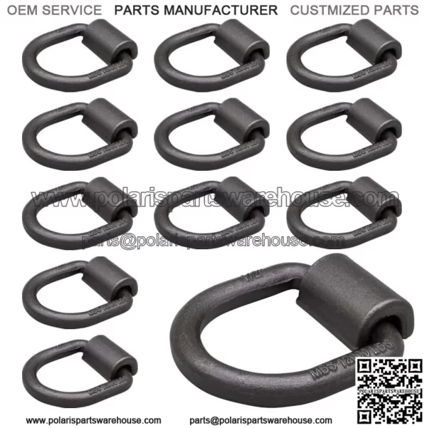 Heavy Duty Welded Forged D-Rings #12 Pack