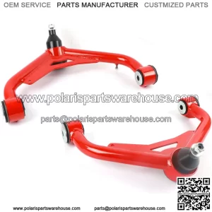 Front Upper Control Arms fit for 2000-2010 Silverado 2500HD, 3500HD, 2-4" Suspension Adjustable Control Arms with ball joint fit for 2000-2010 Sierra 2500HD 3500HD Replaces (Pair, Red)