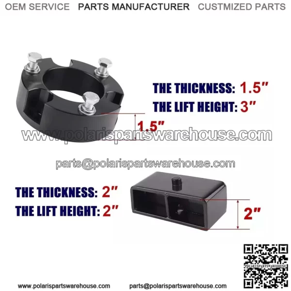 3" Front and 2" Rear Leveling Lift Kits For 1995-2004 Toyota Tacoma 2WD 4WD - Image 2