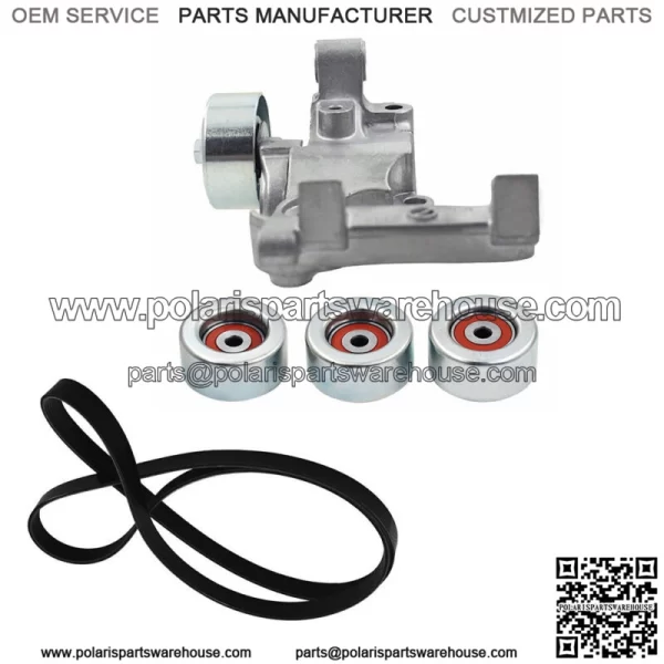 For 2005-2015 Toyota Tacoma 4Runner Belt Tensioner & 3 Pulley+ Drive Belt Kit - Image 2