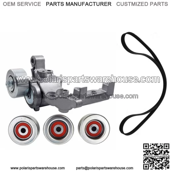 For 2005-2015 Toyota Tacoma 4Runner Belt Tensioner & 3 Pulley+ Drive Belt Kit - Image 4