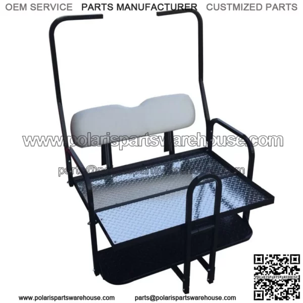 Rear Flip Seat Kit for Club Car Golf Cart DS Model1982-2000/Whitewith grab bar