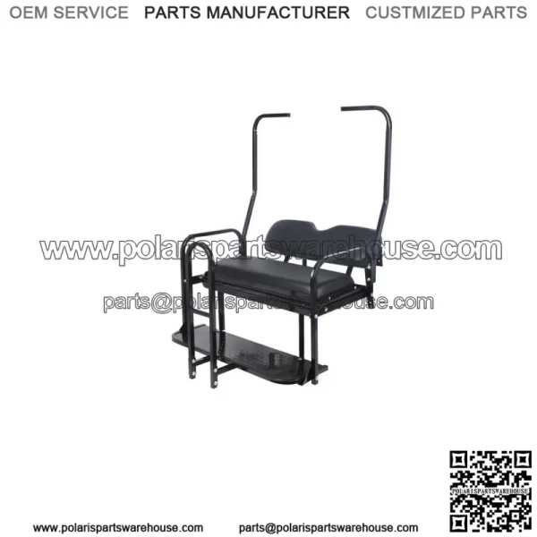 For 1982-2000 Club Car DS Golf Cart Flip Folding Rear Back Seat Kit w/ Grab Bar