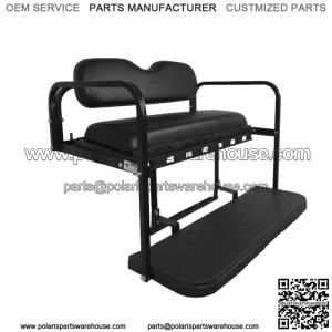 MACH3 Rear Flip Seat for EZGO TXT Golf Carts 1994.5 & Up - Black Cushions