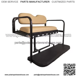 MACH3 Rear Flip Seat for EZGO TXT Golf Carts 1994.5 & Up - Tan Cushions