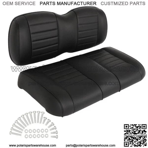 New Black Luxurious Golf Cart Front Seat Cushion Set Fits EZGO GOLF CART TXT