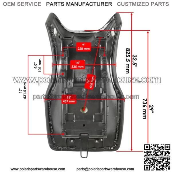 Complete Seat Black for Polaris Sportsman 800 4x4 6x6 2005-14 Except Touring, X2 For: Polaris Sportsman 800 - Image 2