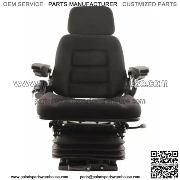 S830796 High Back Seat Black Fabric w/ Mechanical Suspension Fits Kubota