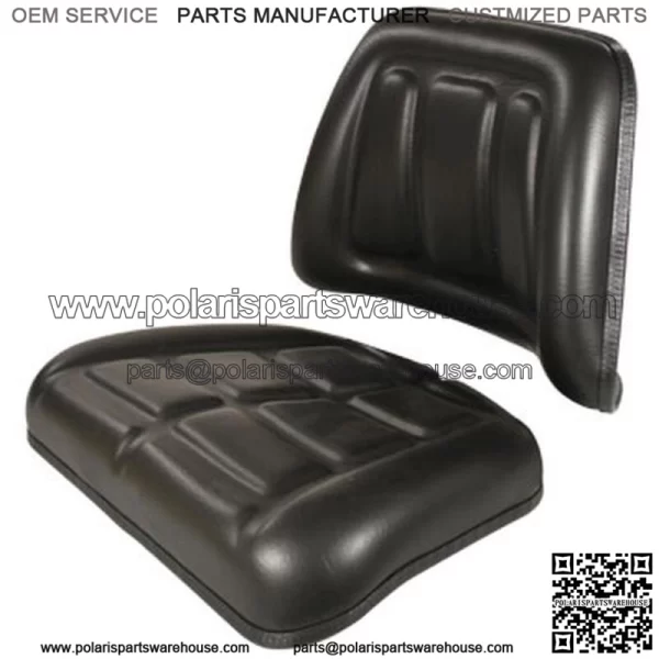 Seat Cushion Set - Vinyl Black Fits Massey Ferguson 360 399 398 290 390 240 375
