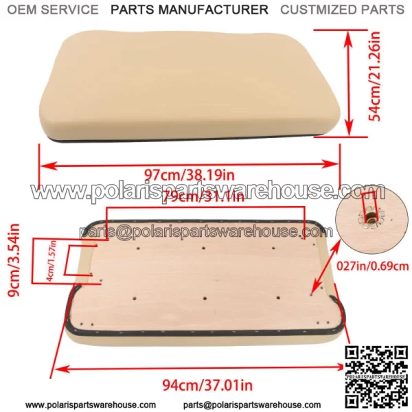 Golf Cart Front Seat Bottom Assembly For Club Car Precedent 2004-Up Replacement