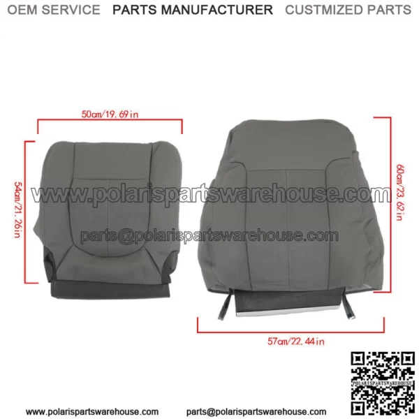 Front Pair Seat Cover For 2011-2015 2016 Ford F250 F350 F450 F550 Lariat Gray - Image 2