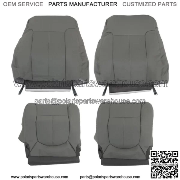 Front Pair Seat Cover For 2011-2015 2016 Ford F250 F350 F450 F550 Lariat Gray - Image 3