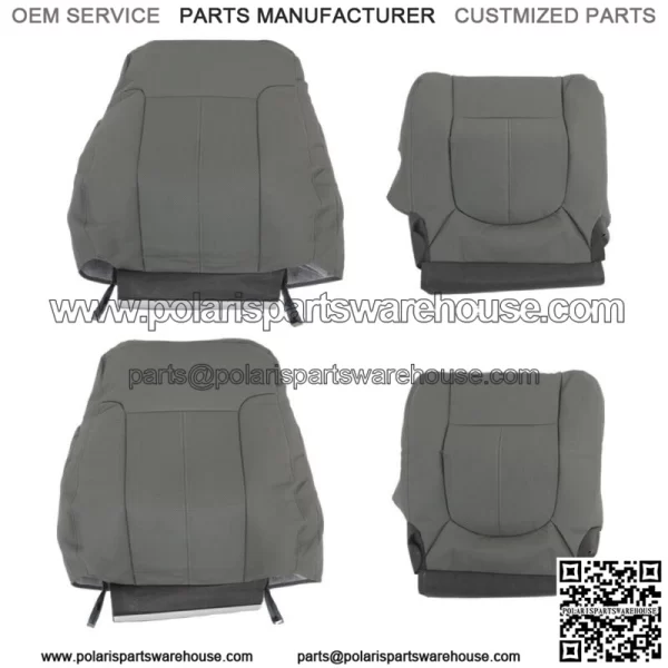 Front Pair Seat Cover For 2011-2015 2016 Ford F250 F350 F450 F550 Lariat Gray - Image 4