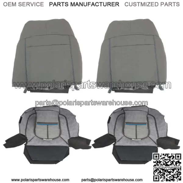 Front Pair Seat Cover For 2011-2015 2016 Ford F250 F350 F450 F550 Lariat Gray - Image 5