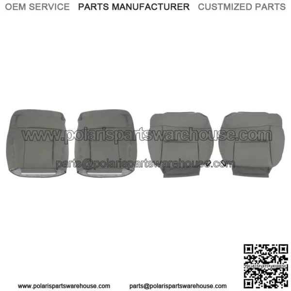 Front Pair Seat Cover Bottom&Top Leather Gray For 2004-2008 Ford F150 Lariat XLT