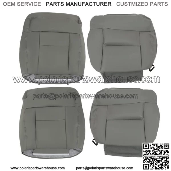 Front Pair Seat Cover Bottom&Top Leather Gray For 2004-2008 Ford F150 Lariat XLT - Image 3