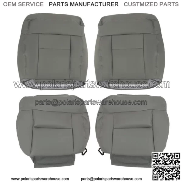 Front Pair Seat Cover Bottom&Top Leather Gray For 2004-2008 Ford F150 Lariat XLT - Image 4