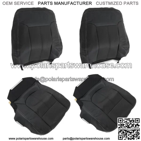 Front Left Right Seat Covers For 2011-2016 Ford F250 F350 F450 F550 Lariat Black - Image 3