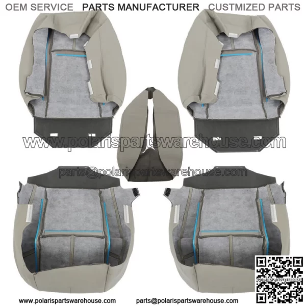 Seat Cover Gray For 2007-2014 Chevy Tahoe GMC Sierra Front Left&Right Bottom&Top - Image 5
