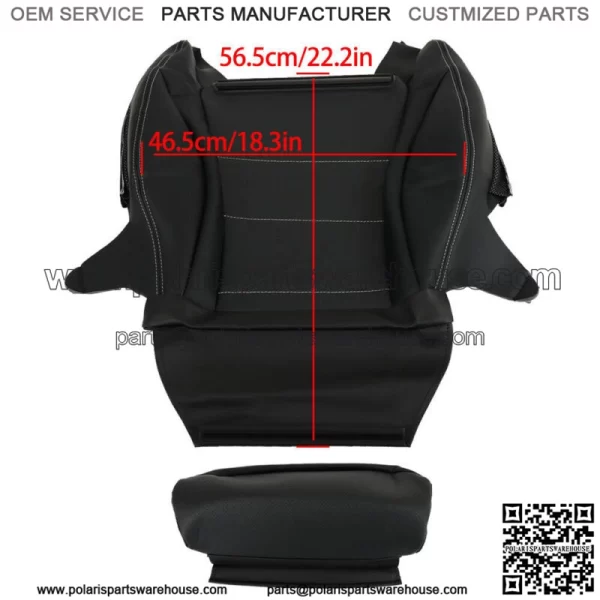 Front Driver Bottom Seat Cover For 2015-2021 Mercedes Benz C300 Black Leather - Image 3