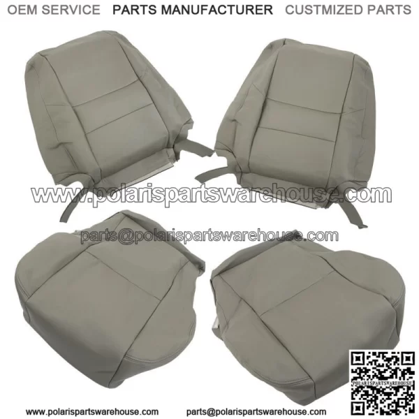 Seat Cover Front Bottom&Lean Gray Leather For Toyota Sequoia 2000-2006 2007 - Image 3