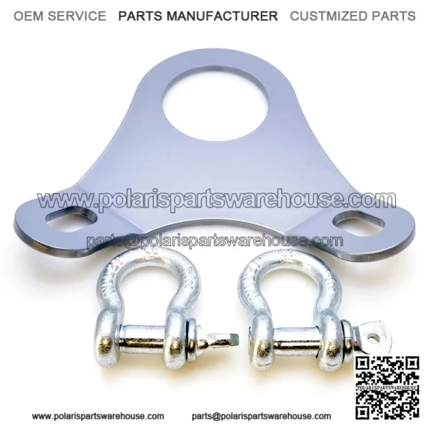 5th Wheel Ultimate Connection Safety Chains Plate with 1/2in Shackles - Adjustable Ball Mount - Image 3