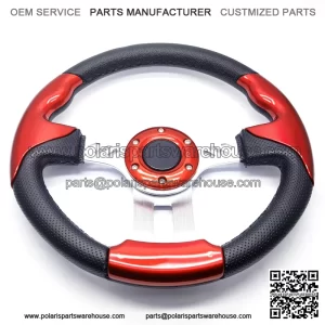 Universal 13" Steering Wheel Red & Black for Club Car, E-Z-GO & Yamaha Golf Cart