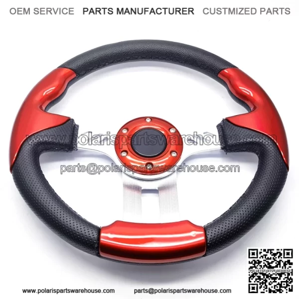 Universal 13" Steering Wheel Red & Black for Club Car, E-Z-GO & Yamaha Golf Cart