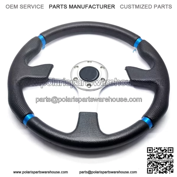 14" Black Steering Wheel & 5/6 Hole Adapter for EZGO Marathon Medalist Golf Cart