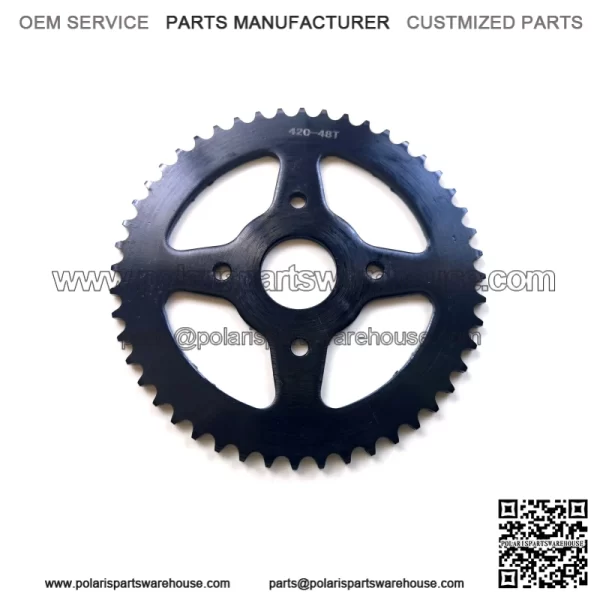 48T 40mm #420 4 holes (black four sides hollow) sprocket
