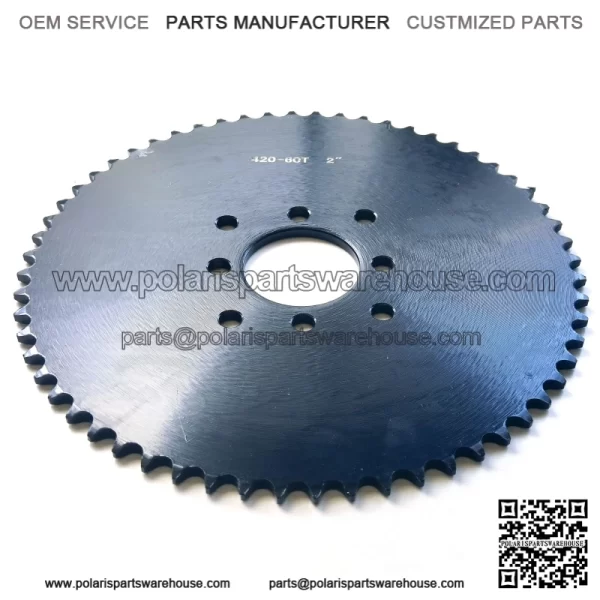 60T 2" #420 8 Hole (Black) Sprocket - Image 2