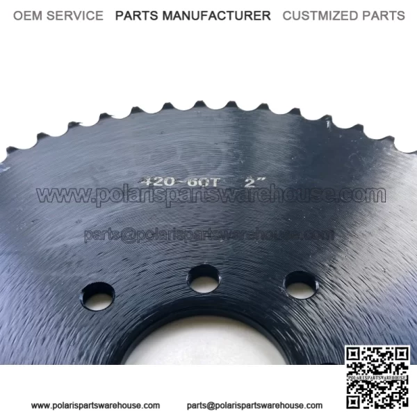 60T 2" #420 8 Hole (Black) Sprocket - Image 3