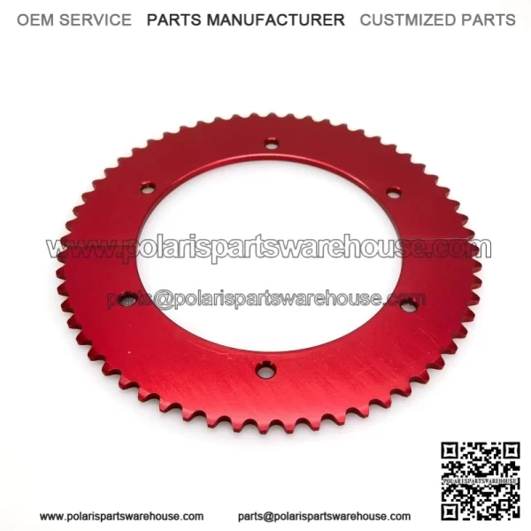 60T #35 Red Aluminum Split Sprocket - Image 3