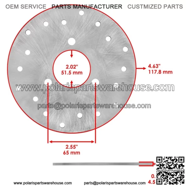 Polaris Scrambler 500 4X4/2X4 2001-2004 Front/Rear Brake Disc Rotors - Image 3