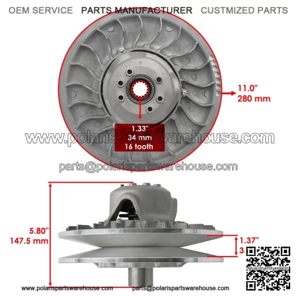 Can-Am Maverick X3 MAX 2017-2024 Secondary Clutch - 420280626 420280636 420280755 - Image 2