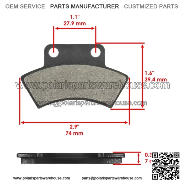 Polaris Scrambler 500 1997 Front/Rear Brake Caliper Piston & Pads - Image 4