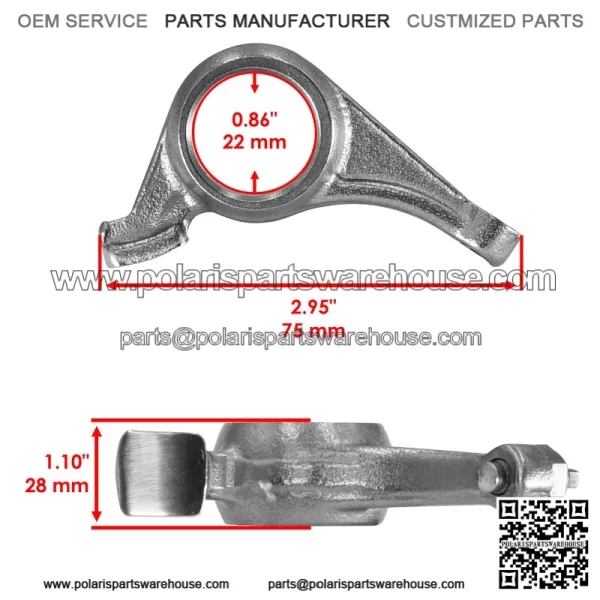 Polaris Scrambler 500 2X4/4X4 1997-2012 Camshaft Intake Valve Rocker Arms (2) - Image 2